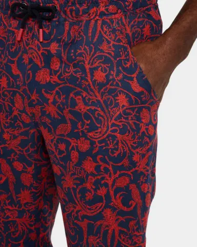 Kiton Men's Linen Coral-Print Stretch Pants | Thumbnail 4 Kiton Men's Linen Coral-Print Stretch Pants | Thumbnail 4