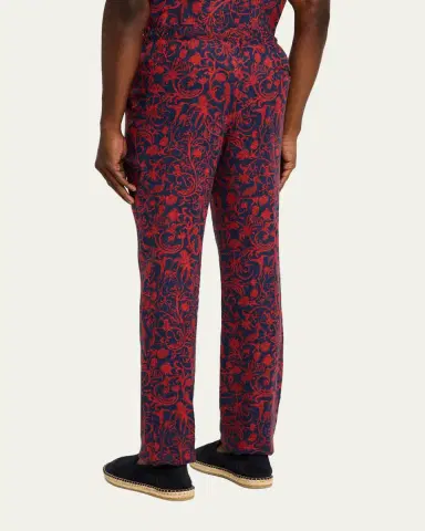Kiton Men's Linen Coral-Print Stretch Pants | Thumbnail 7 Kiton Men's Linen Coral-Print Stretch Pants | Thumbnail 7