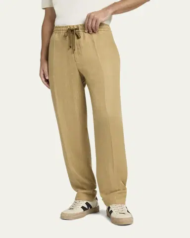 Moncler Men's Twill Linen Trousers | Thumbnail 3 Moncler Men's Twill Linen Trousers | Thumbnail 3