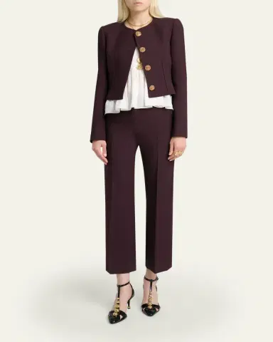 Chloé Lower Impact Wool Crepe Straight-Leg Ankle Pants | Thumbnail 2 Chloé Lower Impact Wool Crepe Straight-Leg Ankle Pants | Thumbnail 2