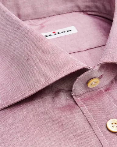 Kiton Men's Cotton Point-Collar Dress Shirt | Thumbnail 2 Kiton Men's Cotton Point-Collar Dress Shirt | Thumbnail 2