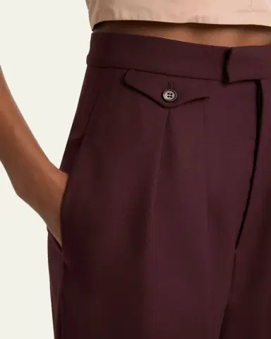 Chloé High-Rise Pleated Wool Gabardine Wide-Leg Pants | Thumbnail 5 Chloé High-Rise Pleated Wool Gabardine Wide-Leg Pants | Thumbnail 5