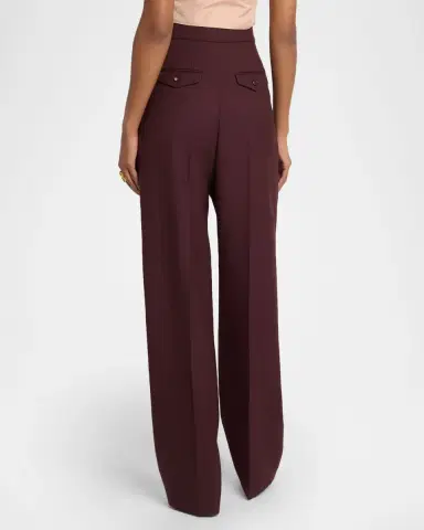 Chloé High-Rise Pleated Wool Gabardine Wide-Leg Pants | Thumbnail 7 Chloé High-Rise Pleated Wool Gabardine Wide-Leg Pants | Thumbnail 7