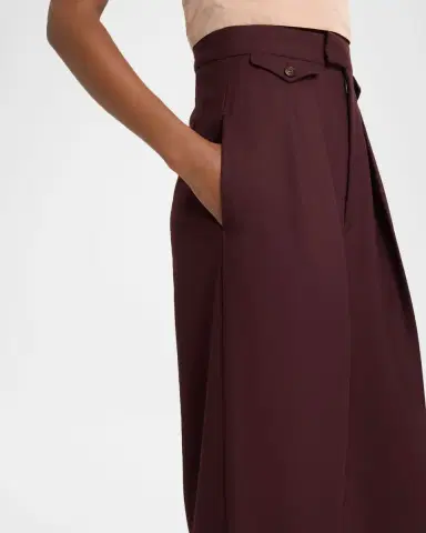 Chloé High-Rise Pleated Wool Gabardine Wide-Leg Pants | Thumbnail 9 Chloé High-Rise Pleated Wool Gabardine Wide-Leg Pants | Thumbnail 9