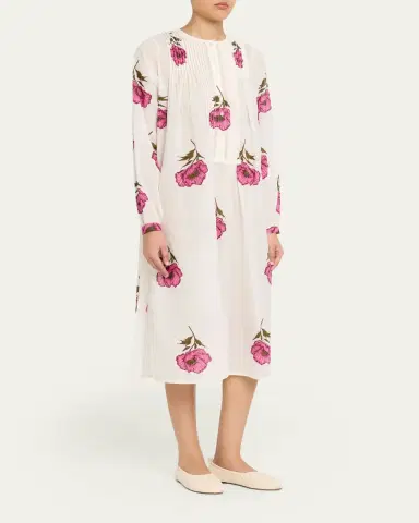 Alix of Bohemia Nyxe Fuchsia Poppy Midi Dress | Thumbnail 3 Alix of Bohemia Nyxe Fuchsia Poppy Midi Dress | Thumbnail 3