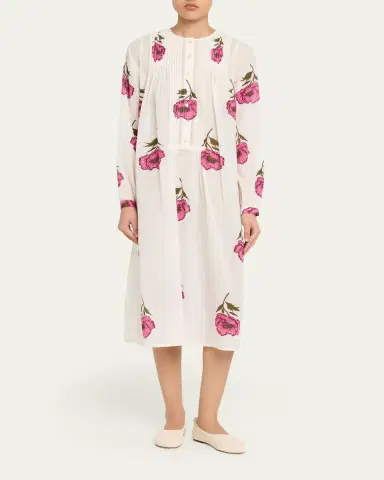 Alix of Bohemia Nyxe Fuchsia Poppy Midi Dress | Thumbnail 4 Alix of Bohemia Nyxe Fuchsia Poppy Midi Dress | Thumbnail 4