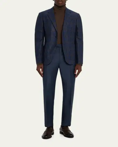 Zegna Men's Check Woven Patch-Pocket Sport Coat | Thumbnail 2 Zegna Men's Check Woven Patch-Pocket Sport Coat | Thumbnail 2