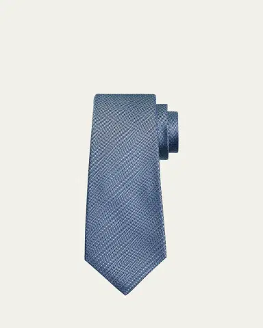 Kiton Men's Silk Tonal Jacquard Seven-Fold Tie | Thumbnail 2 Kiton Men's Silk Tonal Jacquard Seven-Fold Tie | Thumbnail 2