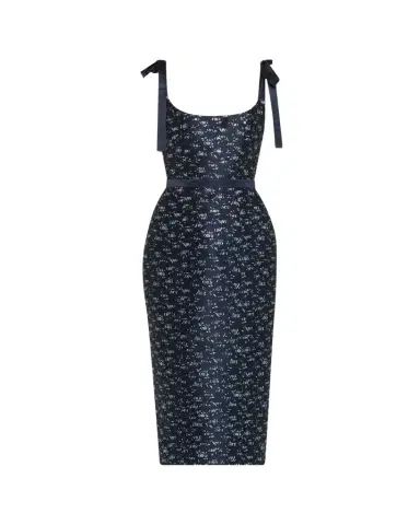 Markarian Acacia Floral Jacquard Bow-Shoulder Midi Dress | Thumbnail 1 Markarian Acacia Floral Jacquard Bow-Shoulder Midi Dress | Thumbnail 1