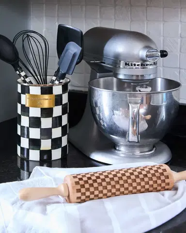 MacKenzie-Childs 14.75" Check Rolling Pin | Thumbnail 3 MacKenzie-Childs 14.75" Check Rolling Pin | Thumbnail 3