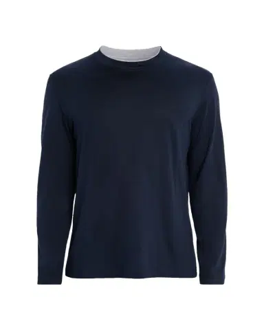 Brunello Cucinelli Men's Silk and Cotton Long-Sleeve T-Shirt | Thumbnail 1 Brunello Cucinelli Men's Silk and Cotton Long-Sleeve T-Shirt | Thumbnail 1