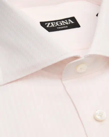Zegna Men's Candy Stripe Trofeo Twill Dress Shirt | Thumbnail 2 Zegna Men's Candy Stripe Trofeo Twill Dress Shirt | Thumbnail 2