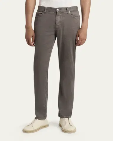 ZEGNA Men's Comfort Linen and Cotton Five-Pocket Pants | Thumbnail 5 ZEGNA Men's Comfort Linen and Cotton Five-Pocket Pants | Thumbnail 5
