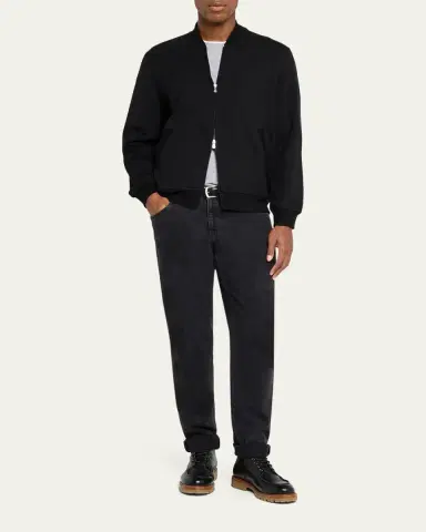 Brunello Cucinelli Men's Travel Full-Zip Bomber Jacket | Thumbnail 6 Brunello Cucinelli Men's Travel Full-Zip Bomber Jacket | Thumbnail 6