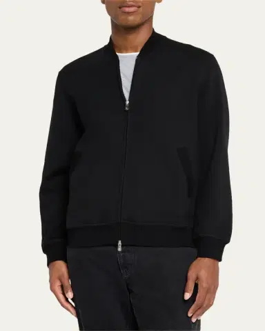 Brunello Cucinelli Men's Travel Full-Zip Bomber Jacket | Thumbnail 8 Brunello Cucinelli Men's Travel Full-Zip Bomber Jacket | Thumbnail 8
