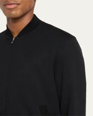 Brunello Cucinelli Men's Travel Full-Zip Bomber Jacket | Thumbnail 9 Brunello Cucinelli Men's Travel Full-Zip Bomber Jacket | Thumbnail 9