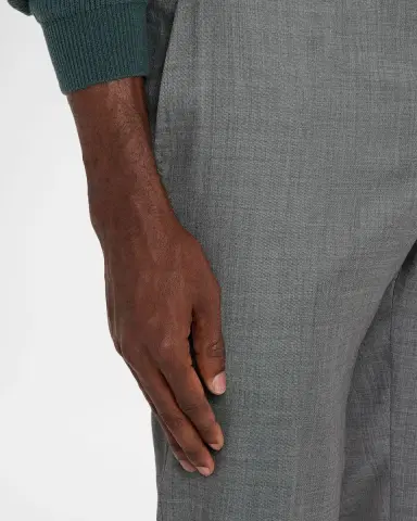 Kiton Men's Wool Twill Flat-Front Trousers | Thumbnail 4 Kiton Men's Wool Twill Flat-Front Trousers | Thumbnail 4