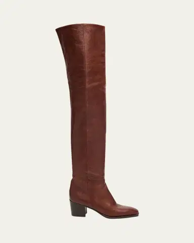 Saint Laurent Odeon Leather Over-The-Knee Boots | Thumbnail 6 Saint Laurent Odeon Leather Over-The-Knee Boots | Thumbnail 6