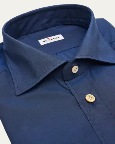 Kiton Men's Cotton Point-Collar Dress Shirt | Thumbnail 3 Kiton Men's Cotton Point-Collar Dress Shirt | Thumbnail 3