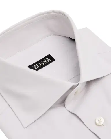 Zegna Men's Solid Cotton Twill Dress Shirt | Thumbnail 1 Zegna Men's Solid Cotton Twill Dress Shirt | Thumbnail 1