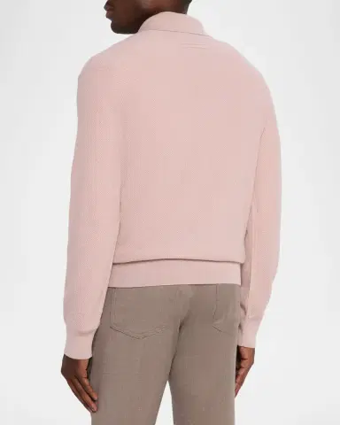 ZEGNA Men's Oasi Cashmere Johnny Collar Polo Sweater | Thumbnail 2 ZEGNA Men's Oasi Cashmere Johnny Collar Polo Sweater | Thumbnail 2