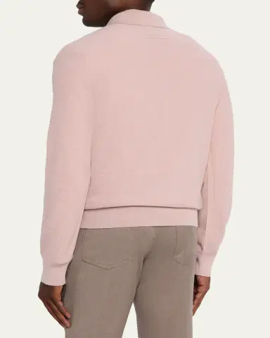 ZEGNA Men's Oasi Cashmere Johnny Collar Polo Sweater | Thumbnail 7 ZEGNA Men's Oasi Cashmere Johnny Collar Polo Sweater | Thumbnail 7