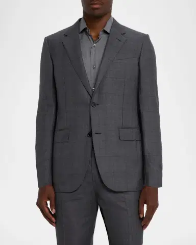 Zegna Men's Tonal Plaid 15milmil15 Wool Suit | Thumbnail 3 Zegna Men's Tonal Plaid 15milmil15 Wool Suit | Thumbnail 3