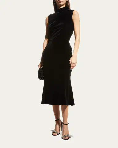 Shoshanna Audrey Sleeveless Velvet Dress | Thumbnail 4 Shoshanna Audrey Sleeveless Velvet Dress | Thumbnail 4
