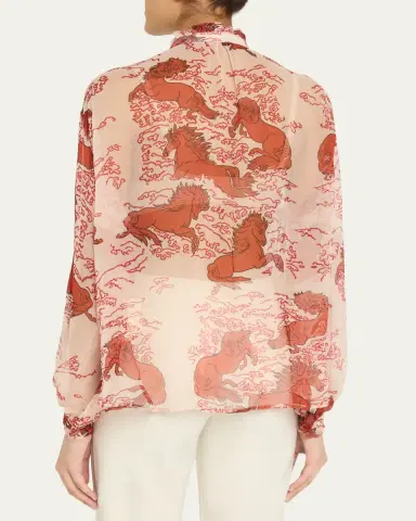 Alix of Bohemia Poet Rouge Pegasus Long-Sleeve Blouse | Thumbnail 3 Alix of Bohemia Poet Rouge Pegasus Long-Sleeve Blouse | Thumbnail 3