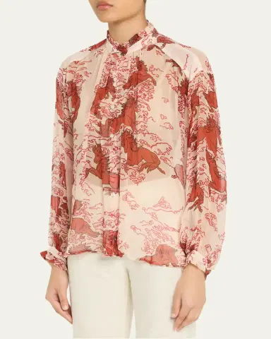 Alix of Bohemia Poet Rouge Pegasus Long-Sleeve Blouse | Thumbnail 4 Alix of Bohemia Poet Rouge Pegasus Long-Sleeve Blouse | Thumbnail 4