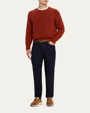 Brunello Cucinelli Men's Wool Flannel Five-Pocket Pants | Thumbnail 2 Brunello Cucinelli Men's Wool Flannel Five-Pocket Pants | Thumbnail 2