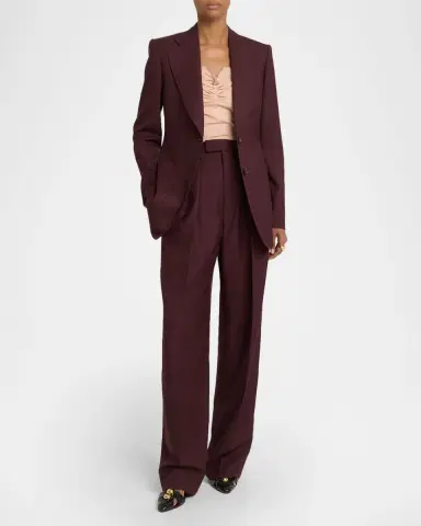 Chloé Wool Gabardine Single-Breasted Blazer Jacket | Thumbnail 6 Chloé Wool Gabardine Single-Breasted Blazer Jacket | Thumbnail 6