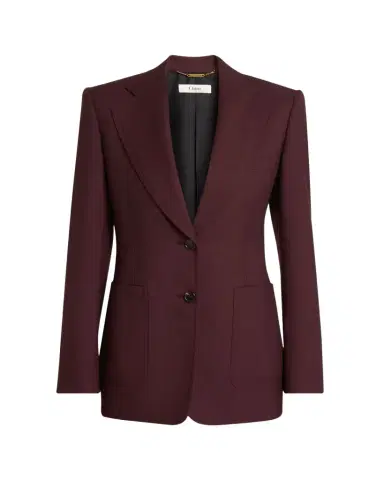 Chloé Wool Gabardine Single-Breasted Blazer Jacket | Thumbnail 1 Chloé Wool Gabardine Single-Breasted Blazer Jacket | Thumbnail 1
