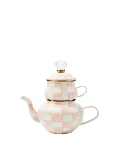 MacKenzie-Childs Rosy Check Enamel High Tea Set | Thumbnail 1 MacKenzie-Childs Rosy Check Enamel High Tea Set | Thumbnail 1