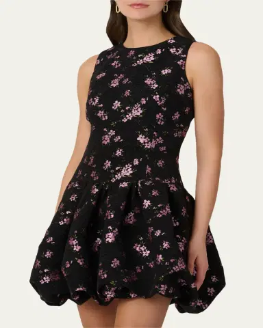 Shoshanna Raffaella Velvet Jacquard Bubble Mini Dress | Thumbnail 4 Shoshanna Raffaella Velvet Jacquard Bubble Mini Dress | Thumbnail 4