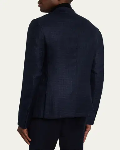 ZEGNA Men's Cashmere and Silk Tonal Check Sport Coat | Thumbnail 3 ZEGNA Men's Cashmere and Silk Tonal Check Sport Coat | Thumbnail 3