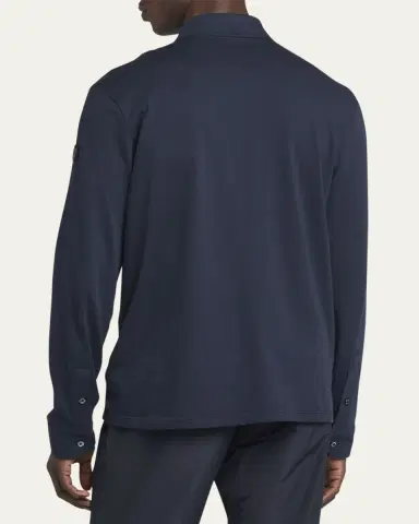 Moncler Men's Cashmere Long-Sleeve Polo Shirt | Thumbnail 8 Moncler Men's Cashmere Long-Sleeve Polo Shirt | Thumbnail 8