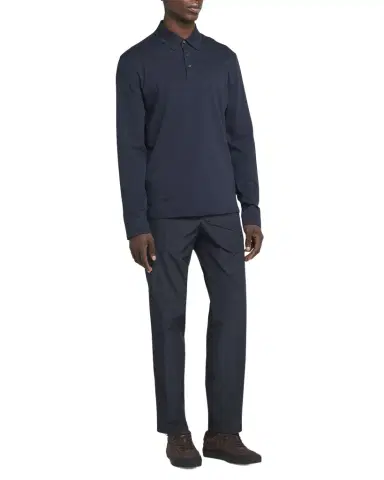 Moncler Men's Cashmere Long-Sleeve Polo Shirt | Thumbnail 1 Moncler Men's Cashmere Long-Sleeve Polo Shirt | Thumbnail 1