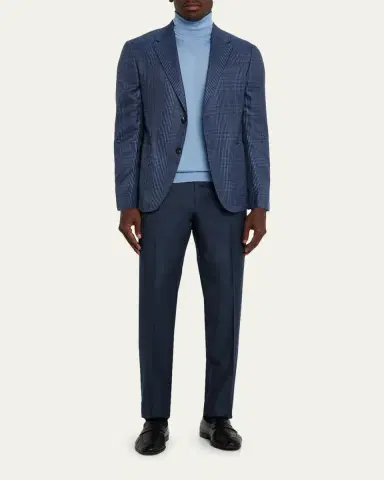 Zegna Men's Cashmere and Silk Prince Of Wales Sport Coat | Thumbnail 2 Zegna Men's Cashmere and Silk Prince Of Wales Sport Coat | Thumbnail 2