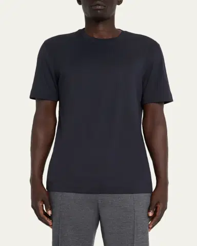 Zegna Men's Cotton Jersey Crewneck T-Shirt | Thumbnail 8 Zegna Men's Cotton Jersey Crewneck T-Shirt | Thumbnail 8