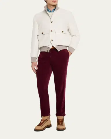 Brunello Cucinelli Men's Wool Button-Front Jacket | Thumbnail 2 Brunello Cucinelli Men's Wool Button-Front Jacket | Thumbnail 2