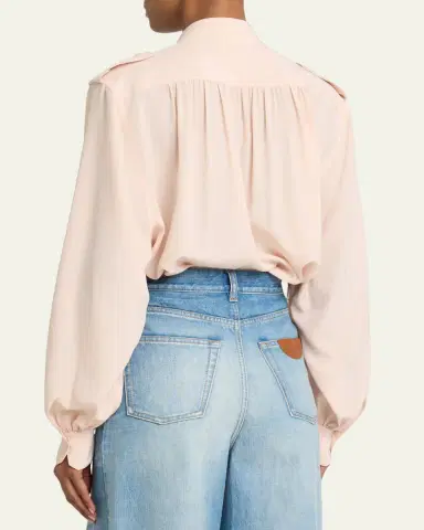 Chloé Organic Silk Crepe De Chine Top | Thumbnail 7 Chloé Organic Silk Crepe De Chine Top | Thumbnail 7