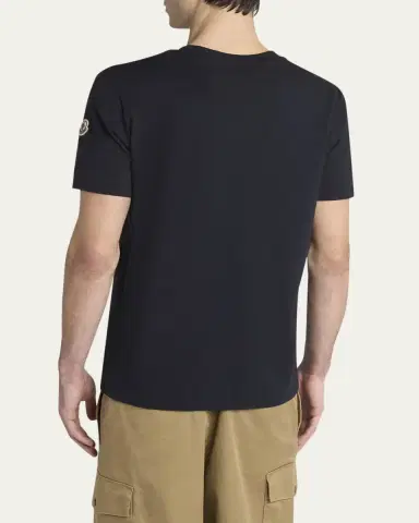 Moncler Men's Monogram Applique Crewneck T-Shirt | Thumbnail 3 Moncler Men's Monogram Applique Crewneck T-Shirt | Thumbnail 3