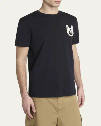 Moncler Men's Monogram Applique Crewneck T-Shirt | Thumbnail 4 Moncler Men's Monogram Applique Crewneck T-Shirt | Thumbnail 4