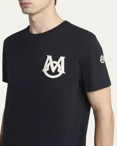 Moncler Men's Monogram Applique Crewneck T-Shirt | Thumbnail 5 Moncler Men's Monogram Applique Crewneck T-Shirt | Thumbnail 5