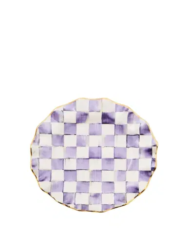 MacKenzie-Childs Violet Check Fluted Ceramic Dinner Plate | Thumbnail 1 MacKenzie-Childs Violet Check Fluted Ceramic Dinner Plate | Thumbnail 1