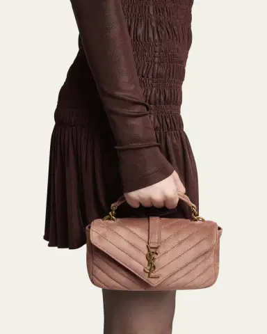 Saint Laurent College Mini Chain Shoulder Bag in Suede | Thumbnail 7 Saint Laurent College Mini Chain Shoulder Bag in Suede | Thumbnail 7