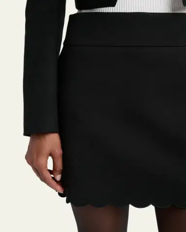 Chloé Scalloped Soft Cavalry Mini Skirt | Thumbnail 5 Chloé Scalloped Soft Cavalry Mini Skirt | Thumbnail 5