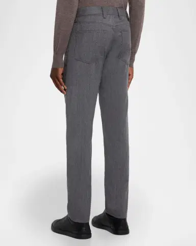 ZEGNA Men's Wool Straight Leg Five-Pocket Pants | Thumbnail 2 ZEGNA Men's Wool Straight Leg Five-Pocket Pants | Thumbnail 2