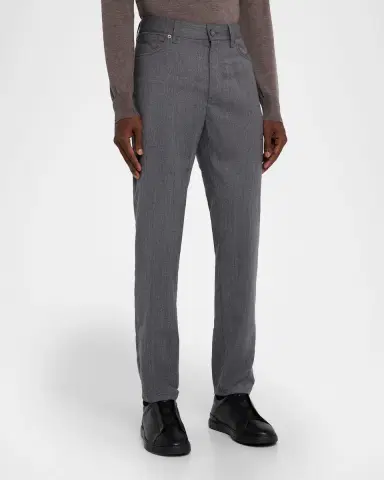 ZEGNA Men's Wool Straight Leg Five-Pocket Pants | Thumbnail 3 ZEGNA Men's Wool Straight Leg Five-Pocket Pants | Thumbnail 3